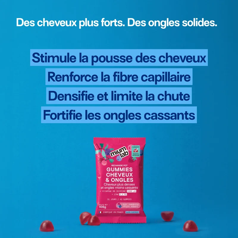 Pack 4 éco-recharges CHEVEUX ET ONGLES | Force et brillance | 4 x 21 jours