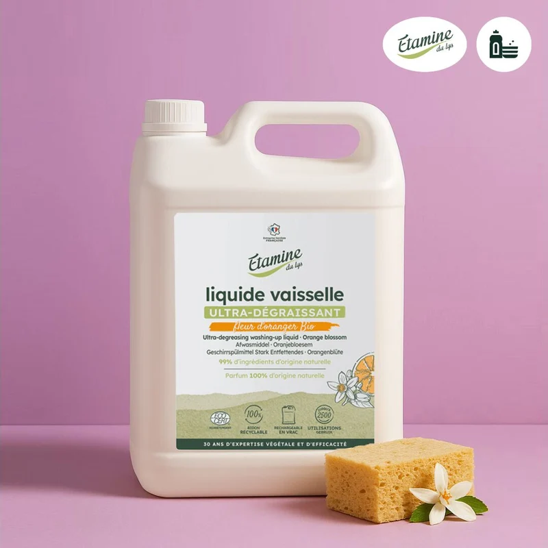 Liquide vaisselle - Ultra-dégraissant - Fleur d'oranger bio