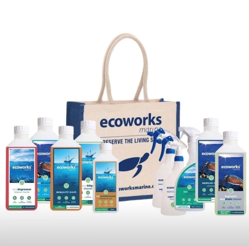 Kit de nettoyage de démarrage Ecoworks Marine pour bateaux et yachts (2 pièces et sac)