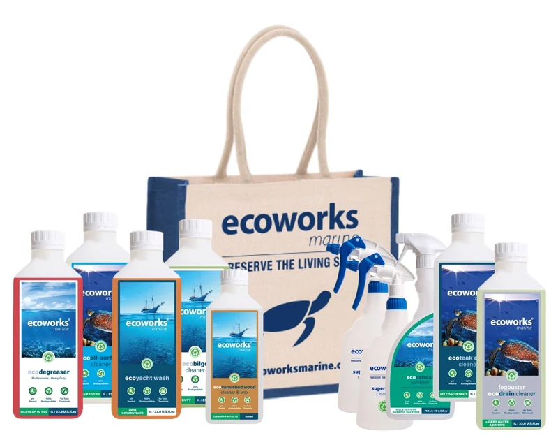 Kit de nettoyage de printemps complet Ecoworks Marine pour bateaux et yachts