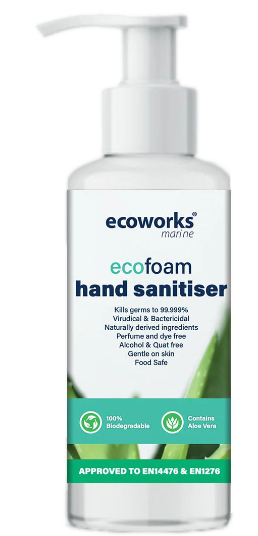 Nettoyant pour les mains en mousse biodégradable écologique Ecoworks Marine + désinfectant