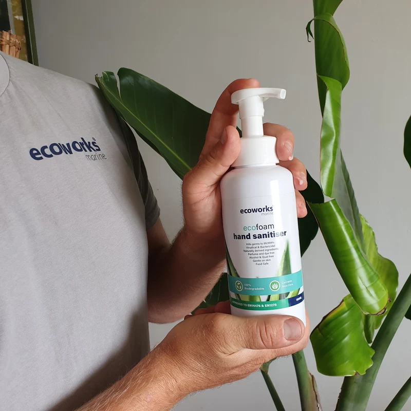 Nettoyant pour les mains en mousse biodégradable écologique Ecoworks Marine + désinfectant