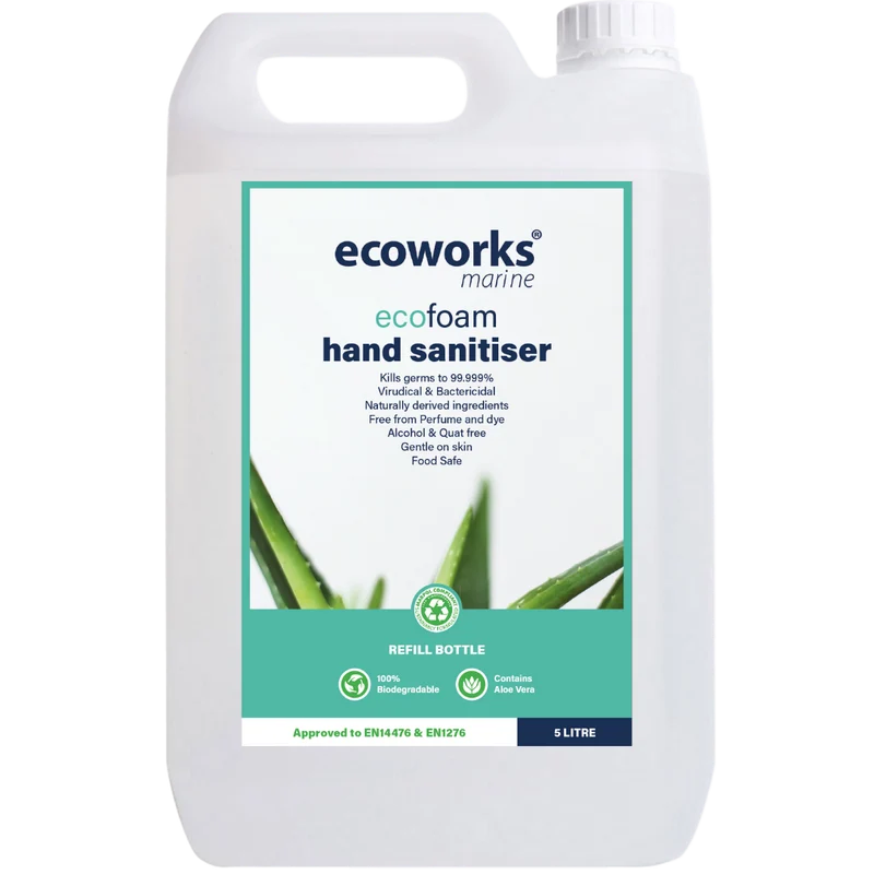 Nettoyant pour les mains en mousse biodégradable écologique Ecoworks Marine + désinfectant