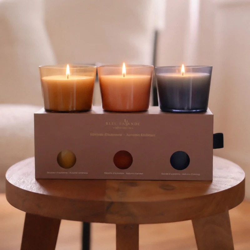Coffret Étreinte d’automne – Trio de bougies