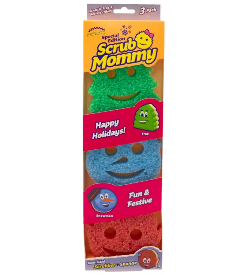 Scrub Daddy Scrub Mommy Lot de 3 éponges de Noël - Éponges de Noël