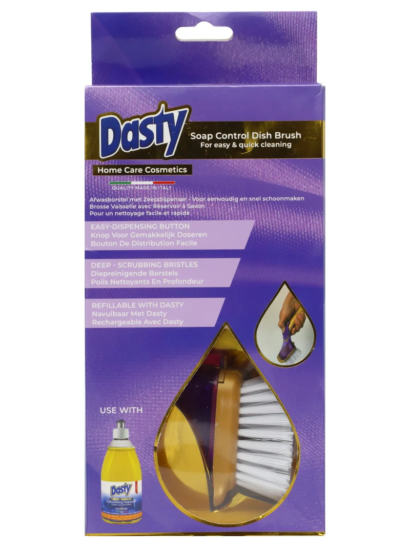 Brosse vaisselle Dasty avec distributeur de savon – Réservoir de liquide vaisselle rechargeable