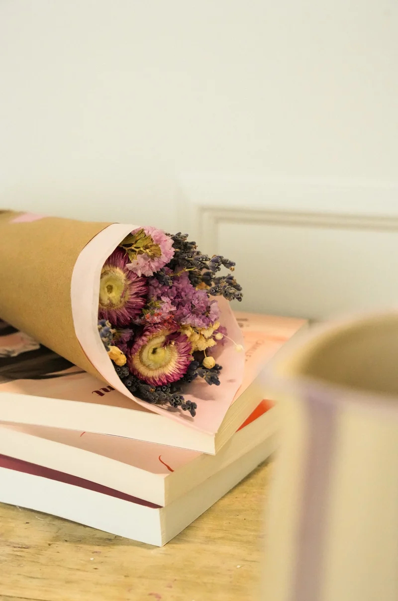 Bouquet de fleurs séchées - Rose