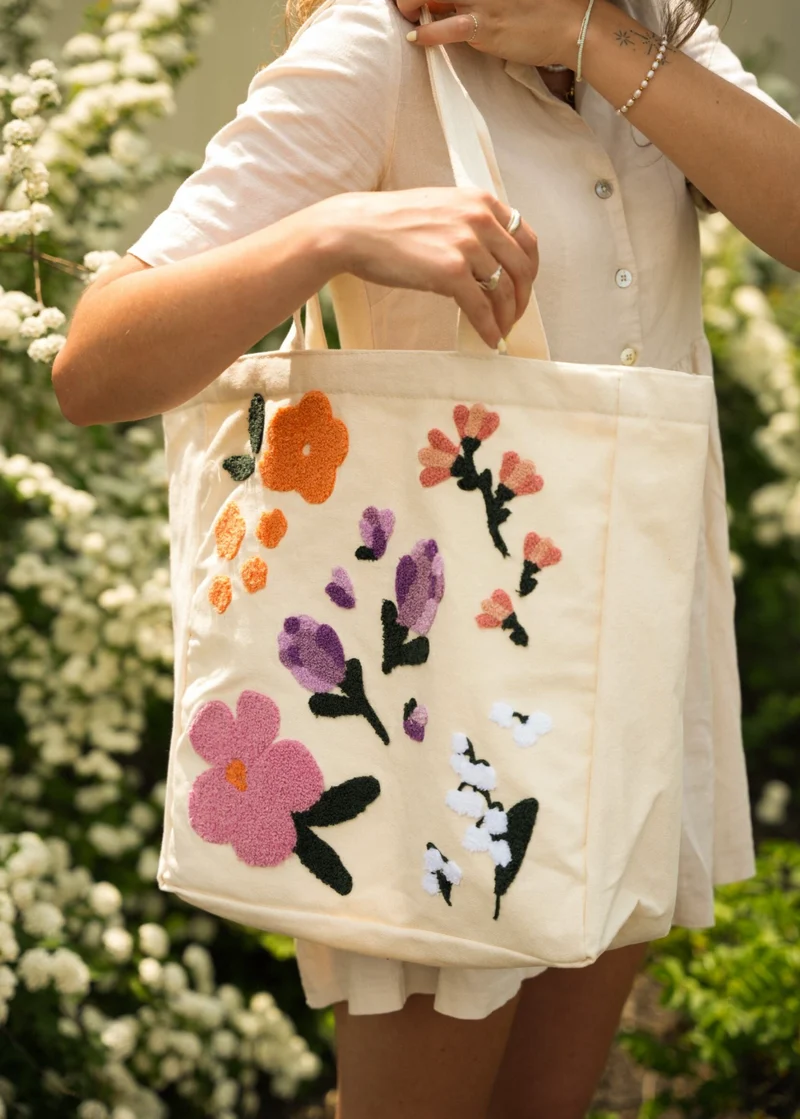 Sac coton réutilisable - Les fleurs d'été