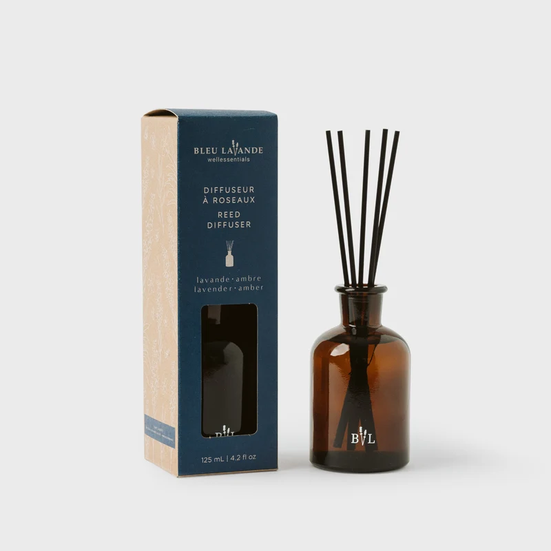 Diffuseur à roseaux lavande-ambre