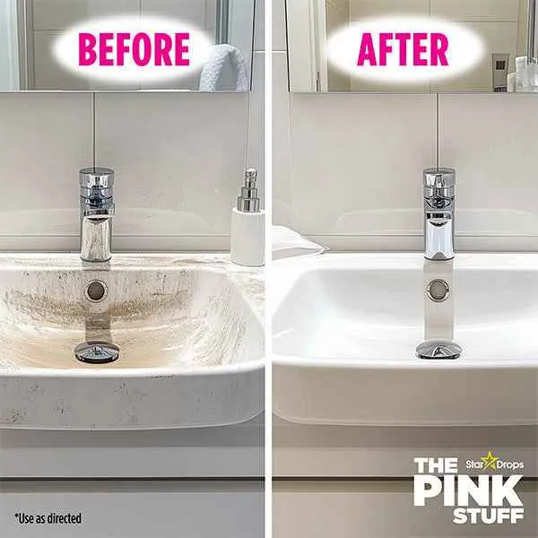 The Pink Stuff Platinum Nettoyant Salle de Bain 750 ml – Spray Puissant contre le Calcaire et les Résidus de Savon