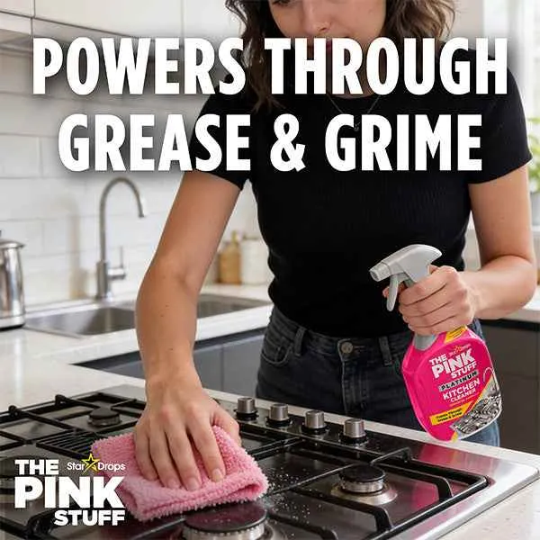 The Pink Stuff Platinum Nettoyant Cuisine 750 ml – Spray Puissant contre la Graisse, la Saleté et les Dépôts