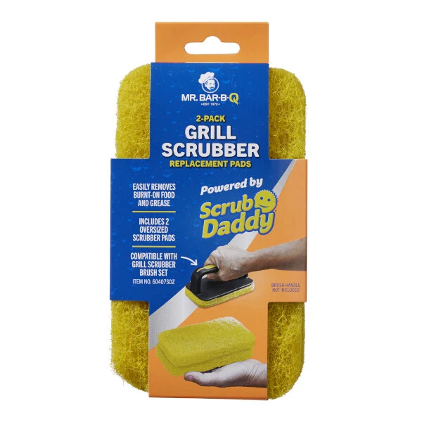 Scrub Daddy MR. BAR-B-Q Recharge Patins pour Brosse à récurer, lot de 2 – Tampons à récurer pour Barbecue, Grille et Plaque de cuisson