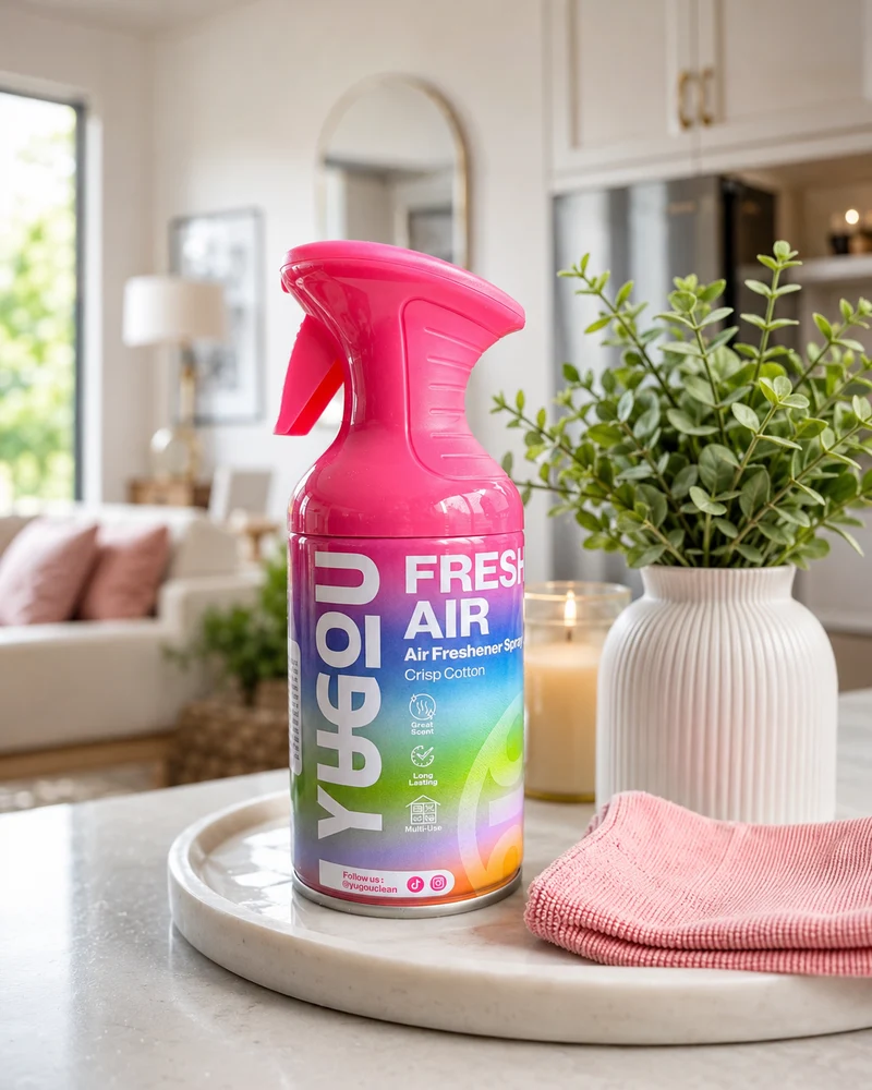 YUGOU Fresh Désodorisant Spray Crisp Cotton 250 ml – Désodorisant Spray pour la maison, les toilettes et la voiture