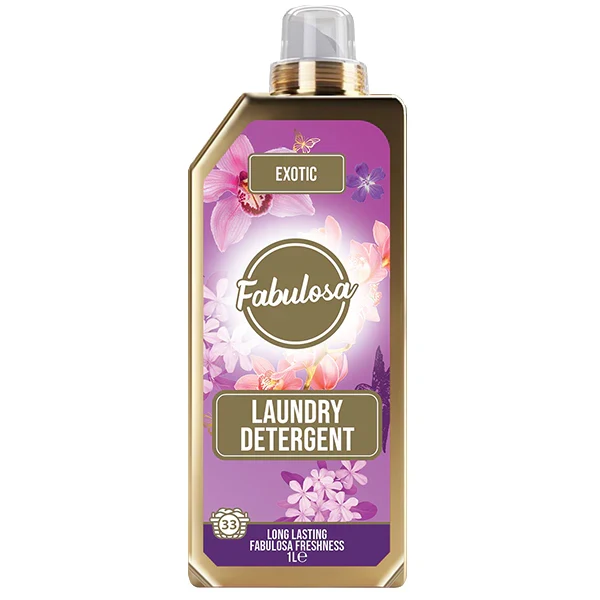 Fabulosa Lessive Exotic 1L – Lessive pour Linge Blanc et Couleurs – 33 Lavages