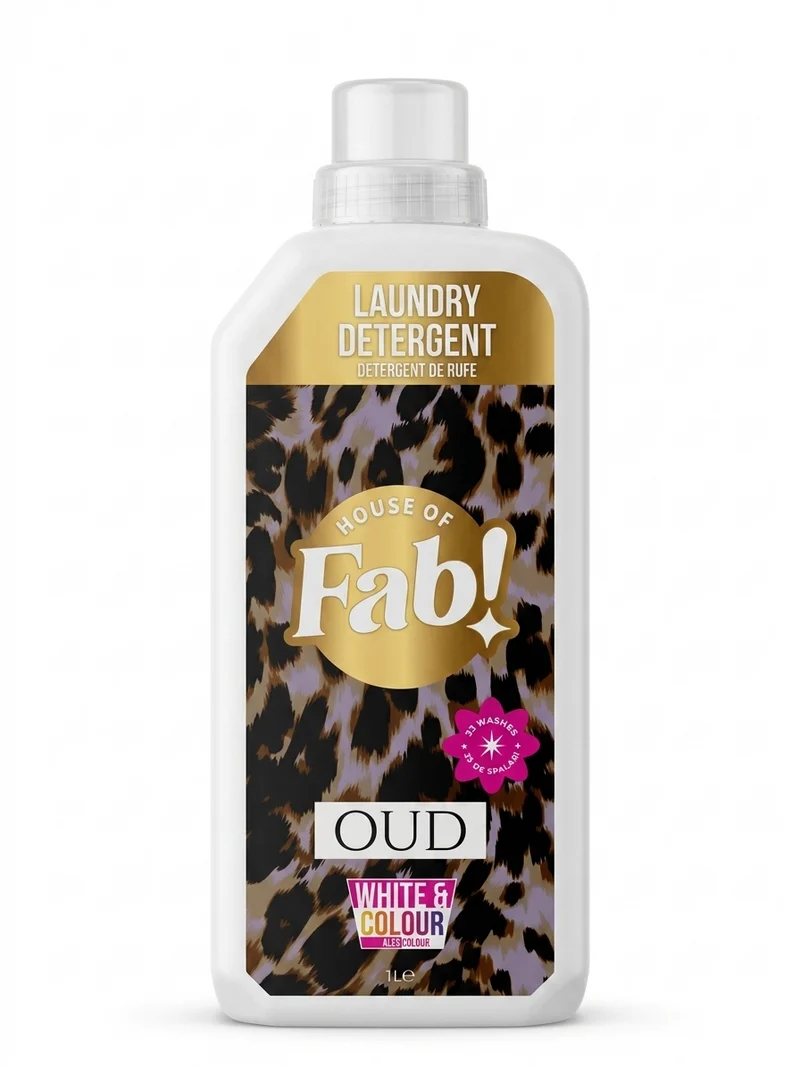 Fabulosa Lessive Oud 1L – Lessive pour linge blanc et coloré au parfum luxueux d'oud – 33 lessives