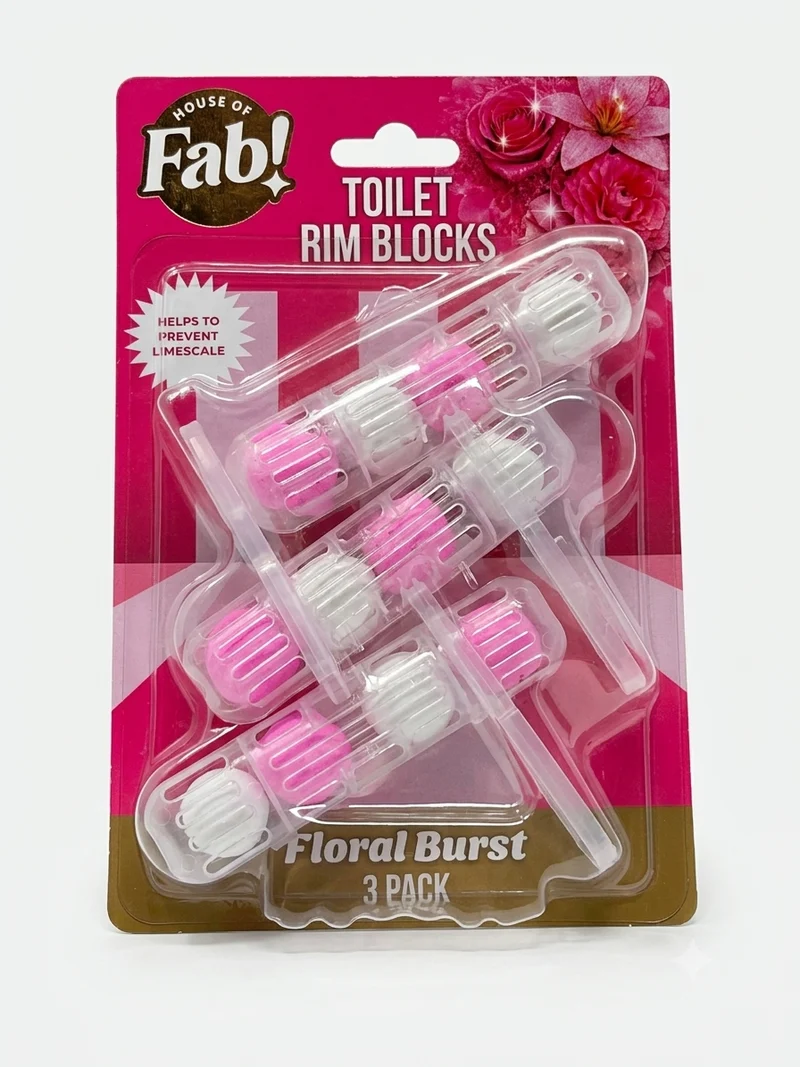 Fabulosa Bloc WC Floral Burst Lot de 3 – Blocs WC Anti-Calcaire Parfum Floral