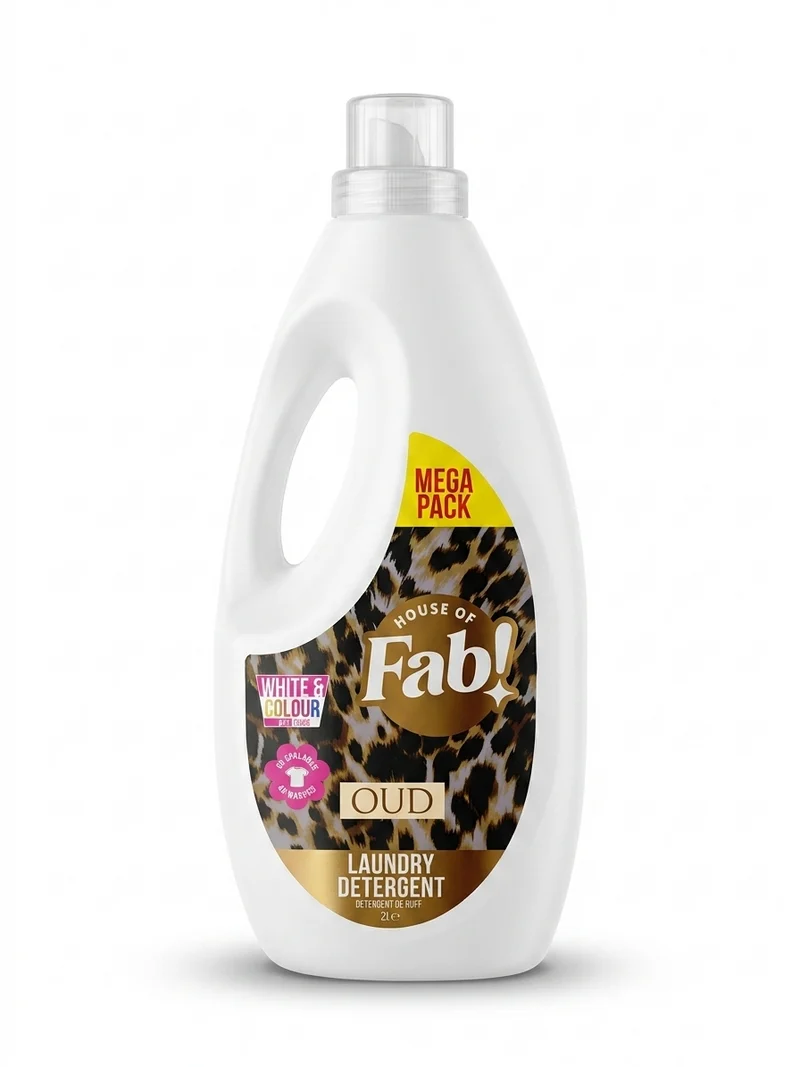 Fabulosa Lessive Oud Mega Pack 2L – Lessive pour linge blanc et coloré au parfum luxueux d'Oud