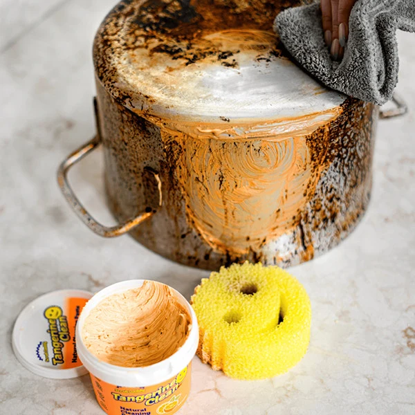 Scrub Daddy Tangerine Clean Pâte Nettoyante - Nettoyant Naturel contre la Graisse et le Calcaire