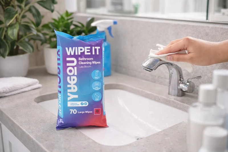 Yugou Wipe It Lingettes Nettoyantes pour Salle de Bain - 70 lingettes