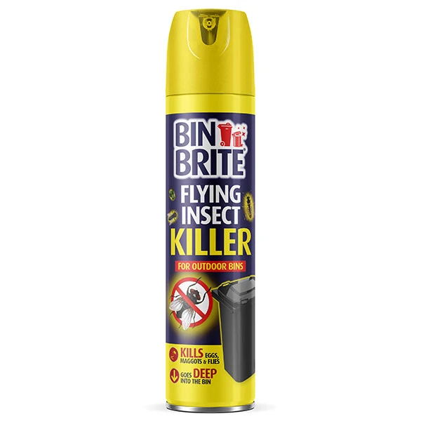 Bin Brite Insecticide en Spray 300ml Contre les Mouches et les Asticots dans les Poubelles et Conteneurs