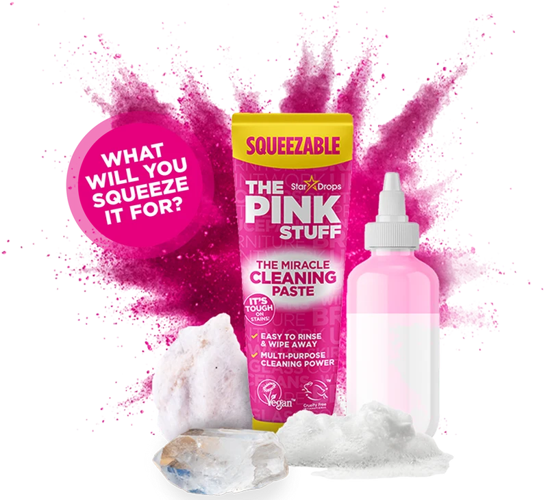 The Pink Stuff Pâte Nettoyante Pressable 300g – Le Nettoyant Viral de TikTok (Tube sans salissures)