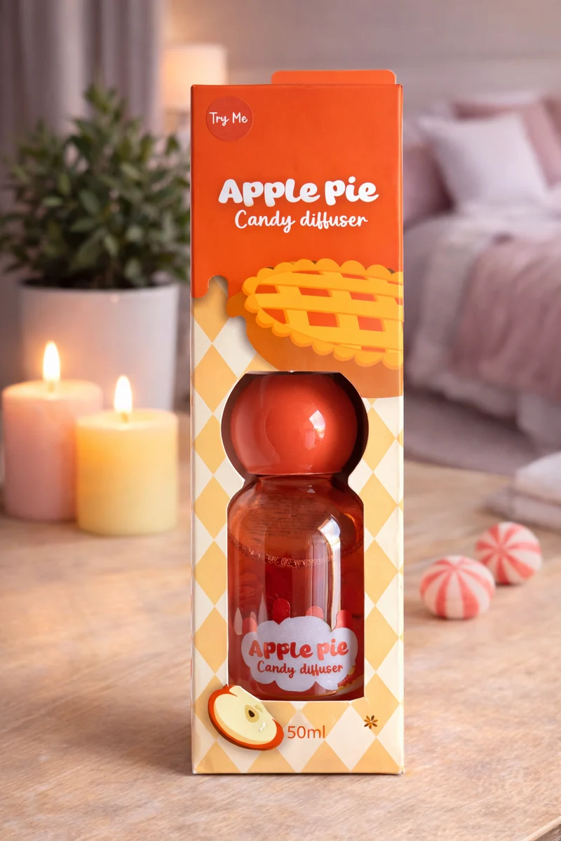 Diffuseur Parfum Apple Pie Candy 50ml – Diffuseur parfum tarte aux pommes douce – Diffuseur d’ambiance – Diffuseur parfum Candy pour chambre, salle de séjour et salon