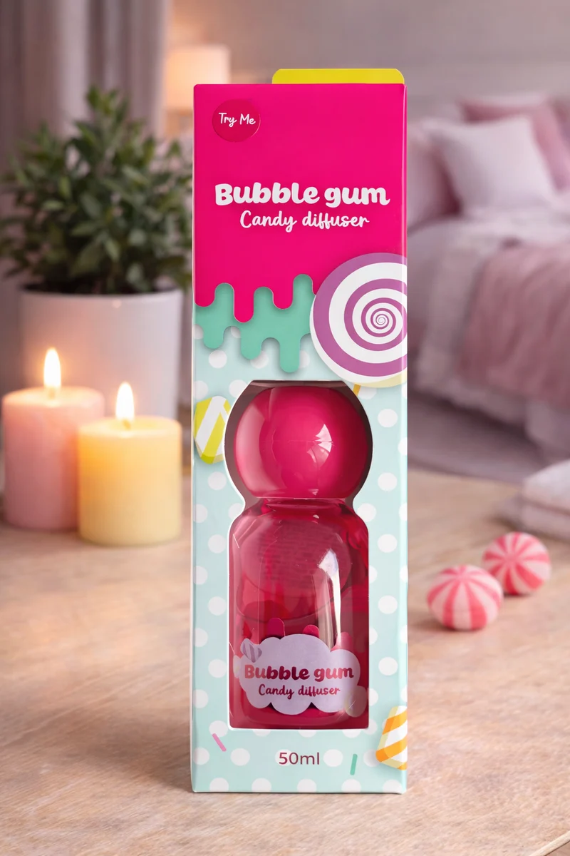 Diffuseur Parfum Bubble Gum Candy 50ml – Diffuseur de parfum d’intérieur – Parfum doux Bubblegum – Diffuseur d’arôme Candy