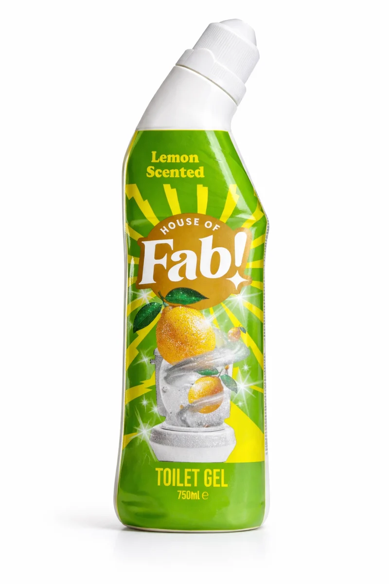 House of Fab Gel WC Citron 750ml – Nettoyant WC Citron – Nettoyant puissant contre le calcaire, les dépôts et la saleté – Gel WC parfum frais citron
