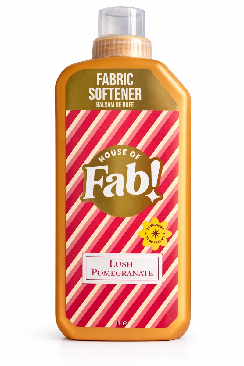 House of Fab Adoucissant Lush Pomegranate – Adoucissant textile 1L – 33 Lavages – Assouplissant parfumant pour linge