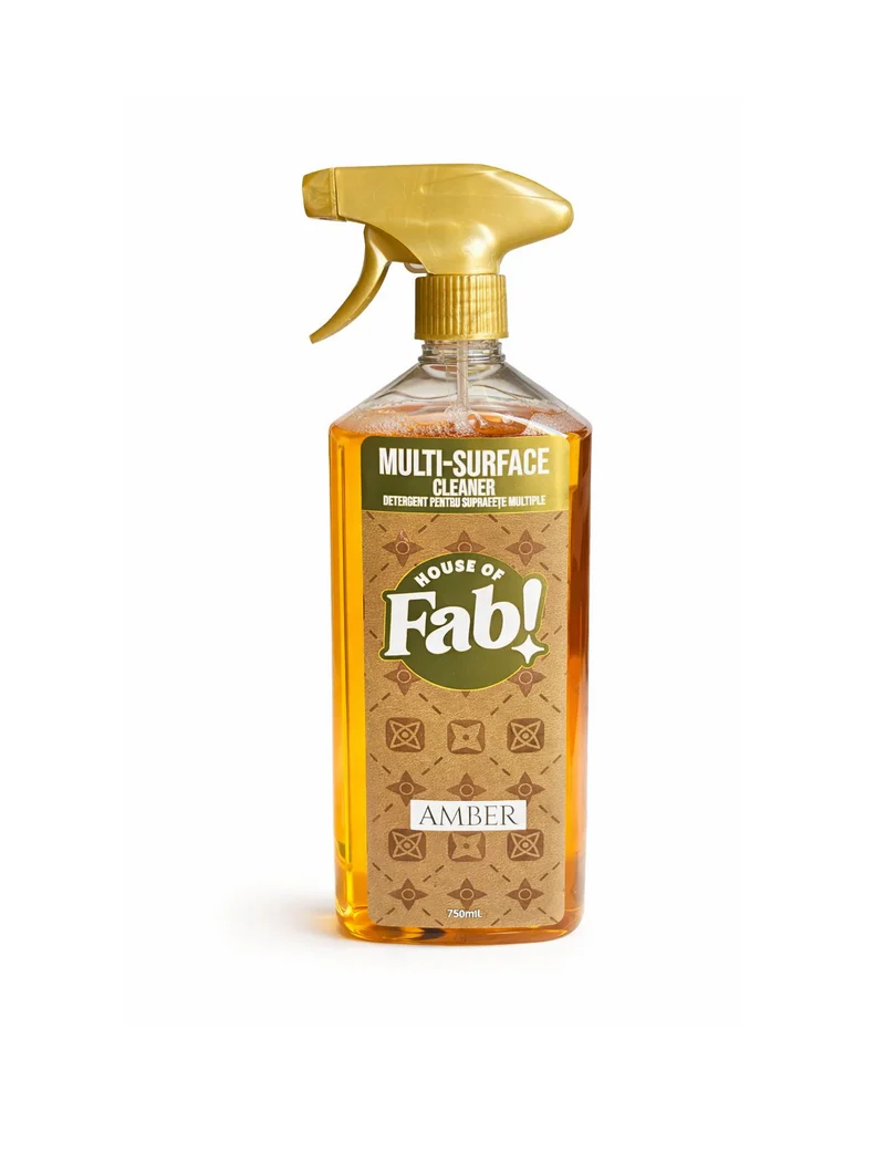 Nettoyant multi-surfaces House of Fab Ambre 750 ml – Spray nettoyant tout usage de luxe au parfum chaud et longue durée pour la cuisine, la salle de bain et l'intérieur
