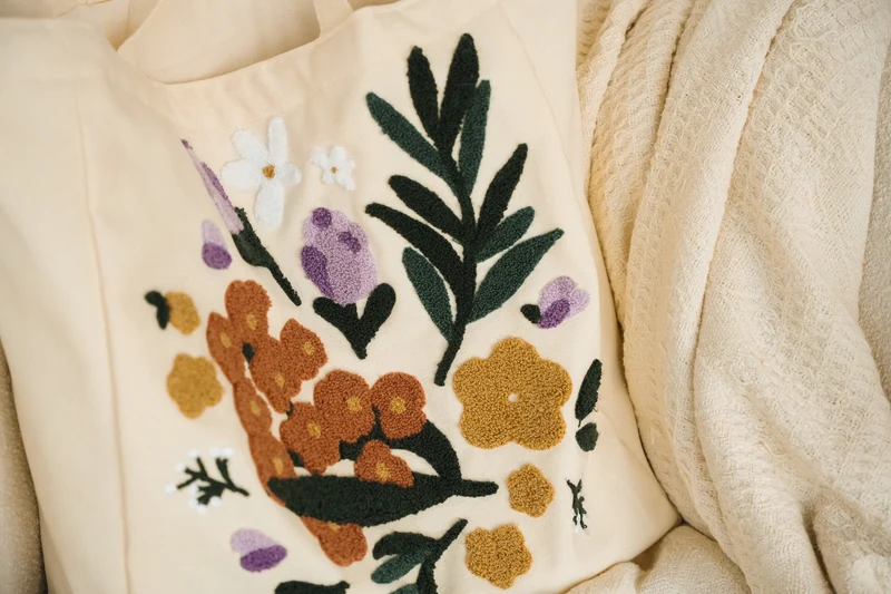 Sac coton réutilisable - Les fleurs d'automne