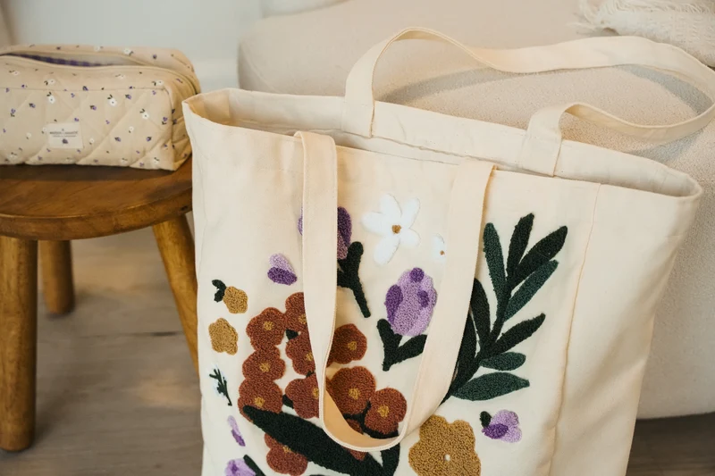 Sac coton réutilisable - Les fleurs d'automne