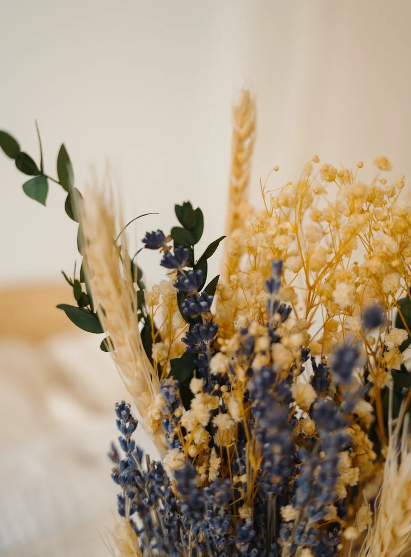 Bouquet de fleurs séchées - Crème