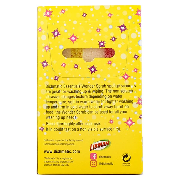 Éponges Dishmatic Wonder – Anti-rayures, multifonctionnelles et anti-odeurs (paquet de 3)