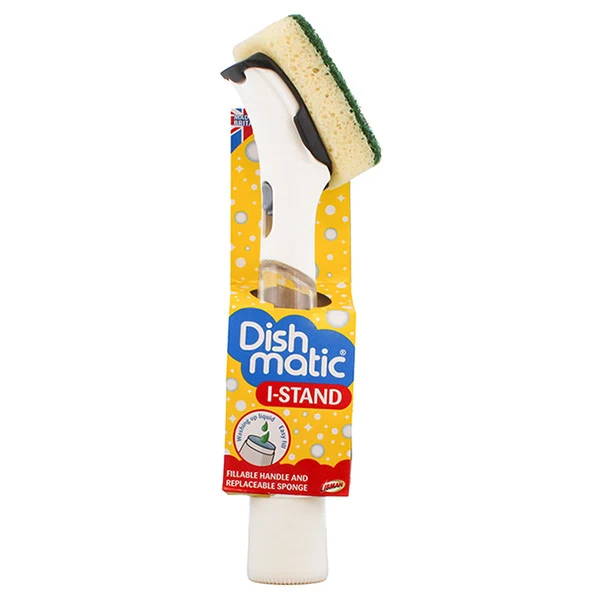 Brosse à vaisselle Dishmatic avec éponge et support rechargeable I-Stand