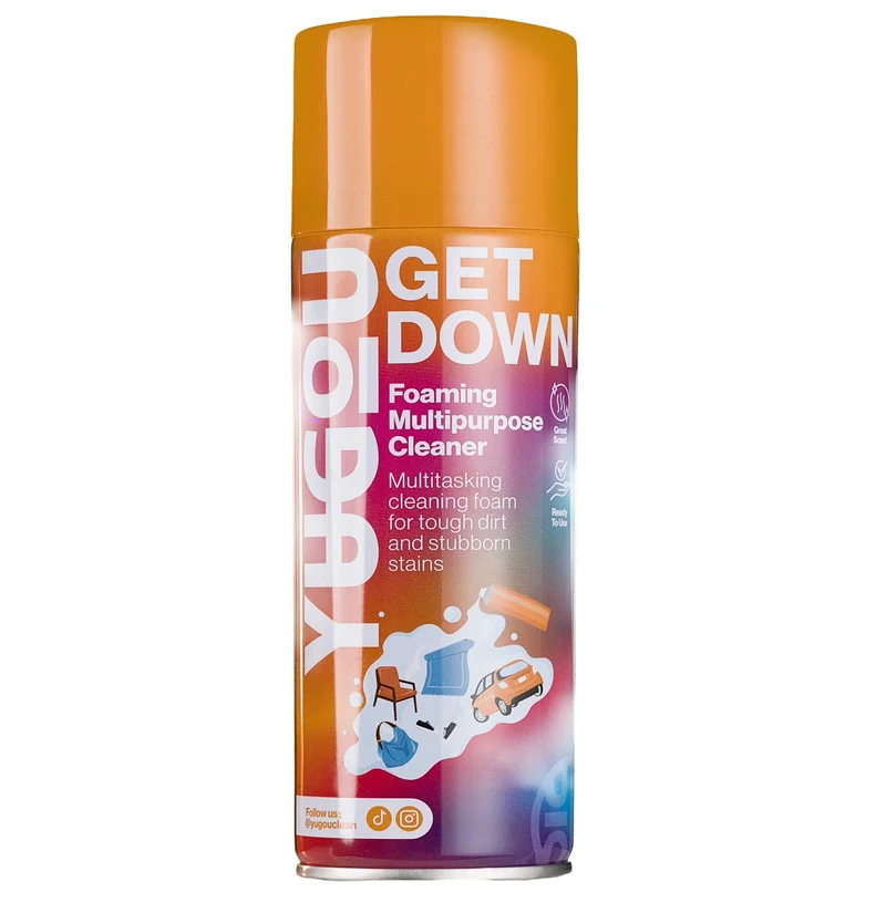 YUGOU Nettoyant Moussant Polyvalent Get Down 450 ml – Nettoyant Puissant Tout Usage avec Formule Moussante pour Intérieur et Extérieur