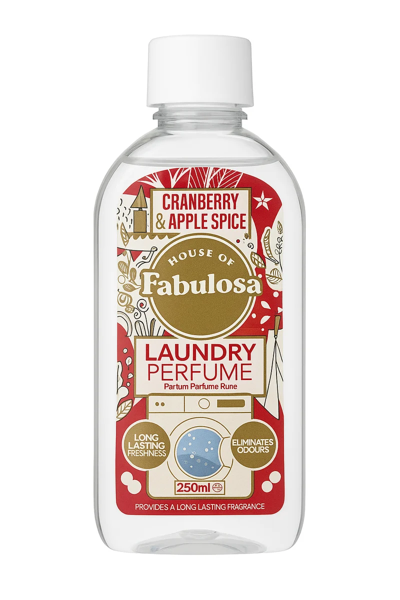 Parfum pour lessive Fabulosa Canneberge & Épices de pomme – Parfum pour lavage 250 ml | Parfum frais longue durée & lutte contre les odeurs