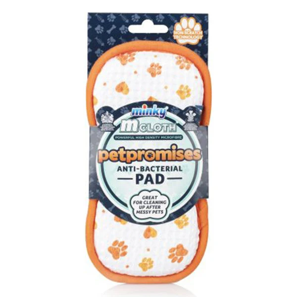Minky Tampon de nettoyage pour animaux de compagnie Orange Double face Microfibre