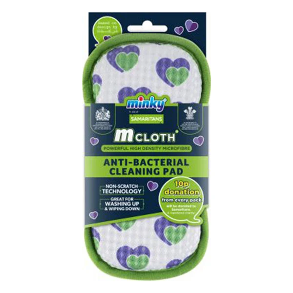 Minky Tampon de nettoyage Soyez gentil avec vous-même Bord vert Double face