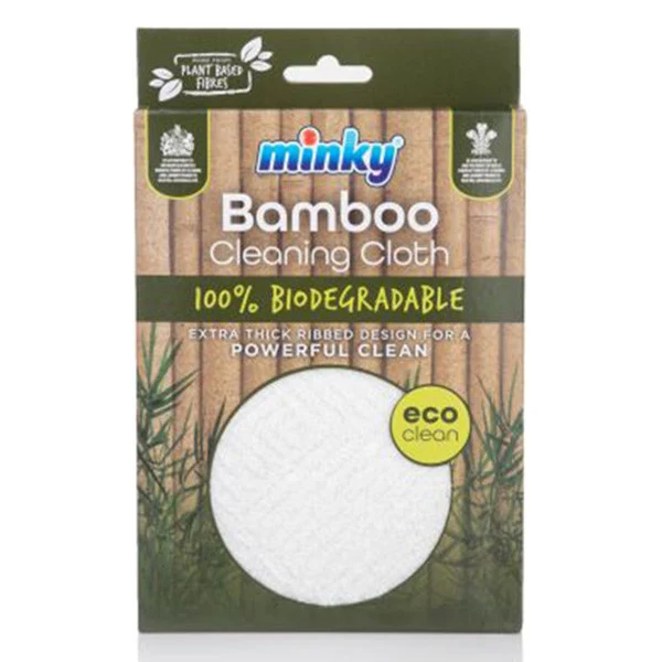Minky Chiffon de nettoyage en bambou blanc biodégradable