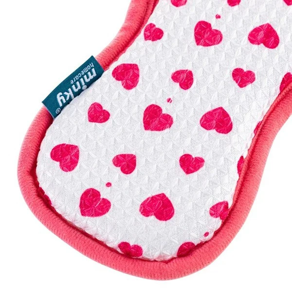Minky M Chiffon Tampon de Nettoyage – Édition Cœurs (Blanc/Rouge • Double face)