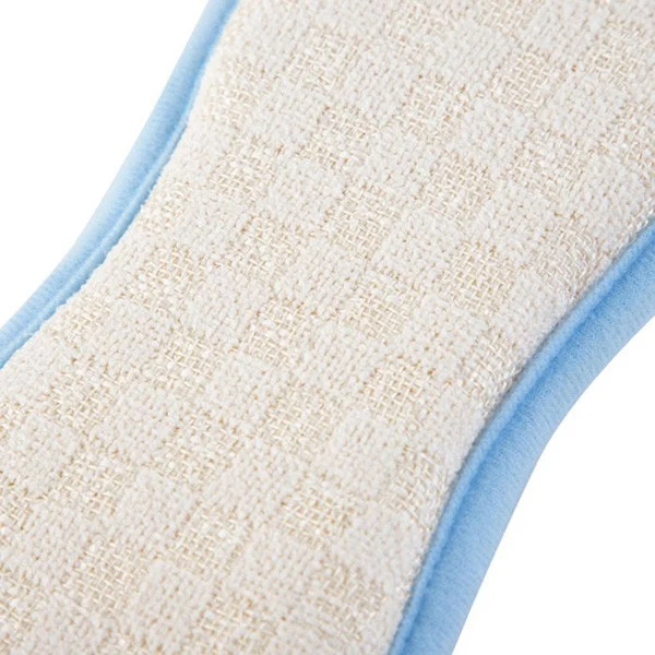 Minky M Chiffon Tampon de Nettoyage – Blanc avec Bord Bleu (Puissance de Nettoyage 3-en-1)