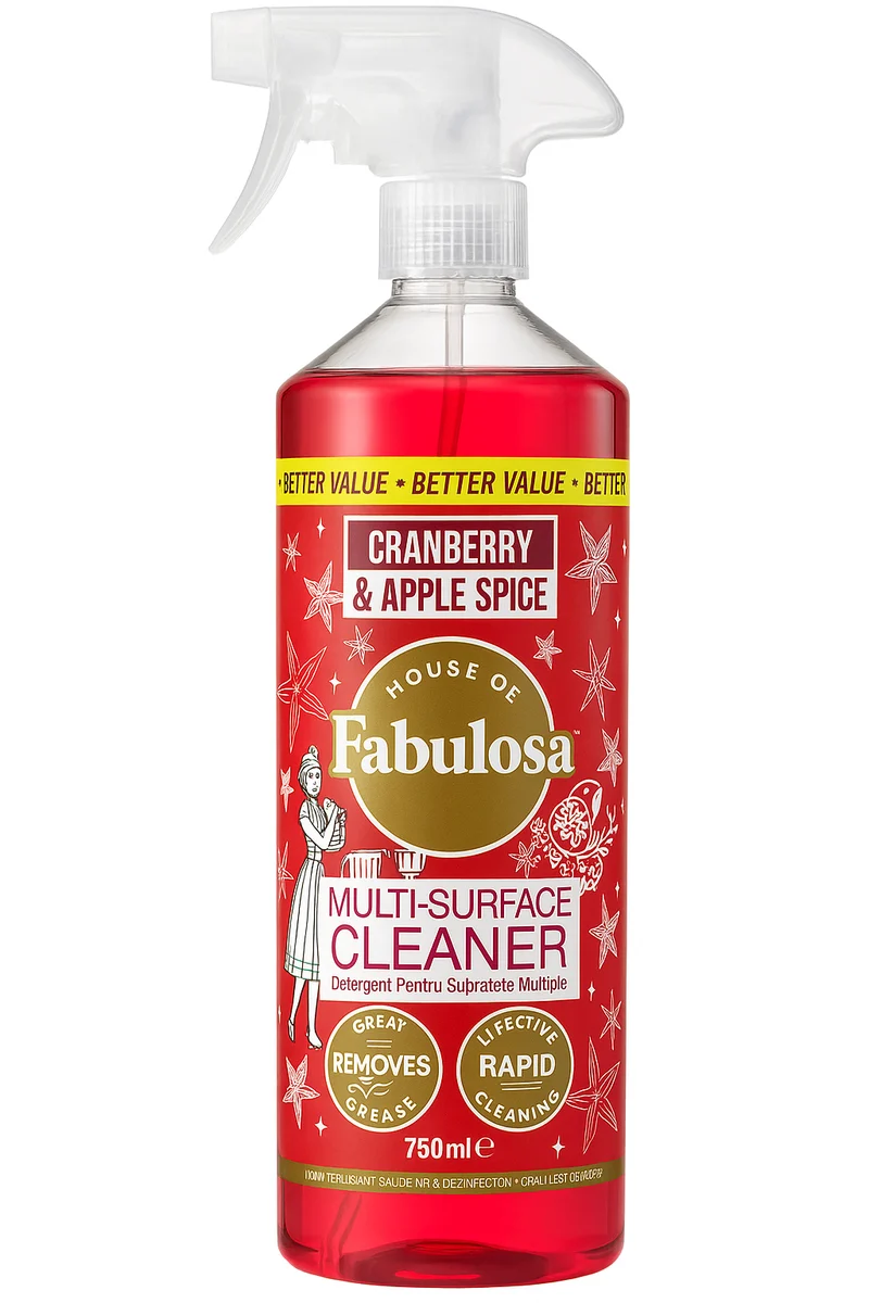 Fabulosa Spray Multi-Usage Noël Canneberge & Épices de Pomme 750ml - Édition Limitée