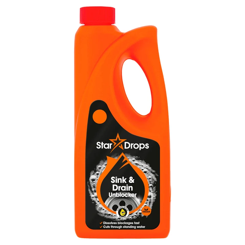 Star Drops Déboucheur Évier & Drain 500ml – Puissant Déboucheur de Canalisation pour Résultat Immédiat
