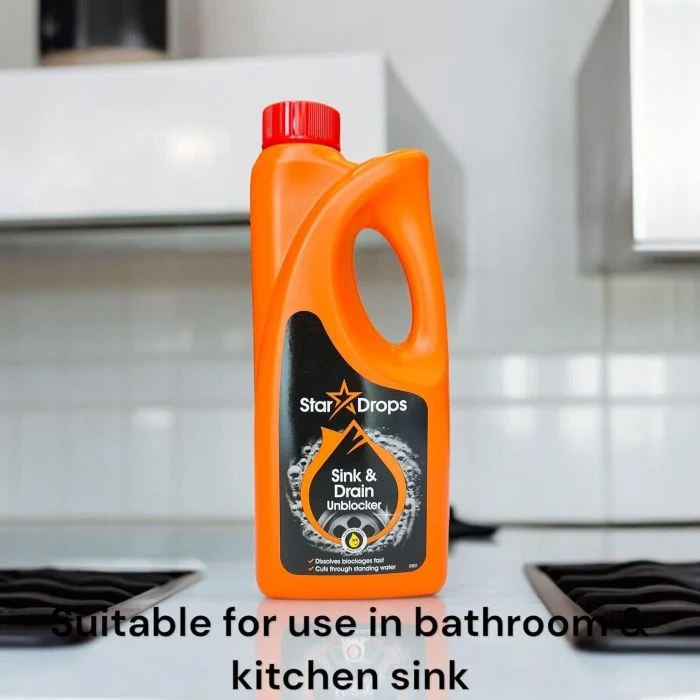 Star Drops Déboucheur Évier & Drain 500ml – Puissant Déboucheur de Canalisation pour Résultat Immédiat