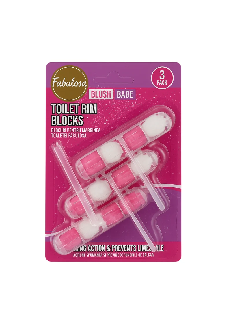 Fabulosa Blocs pour toilettes – 3 pièces - Blush Babe - Parfum frais & Protection contre le tartre