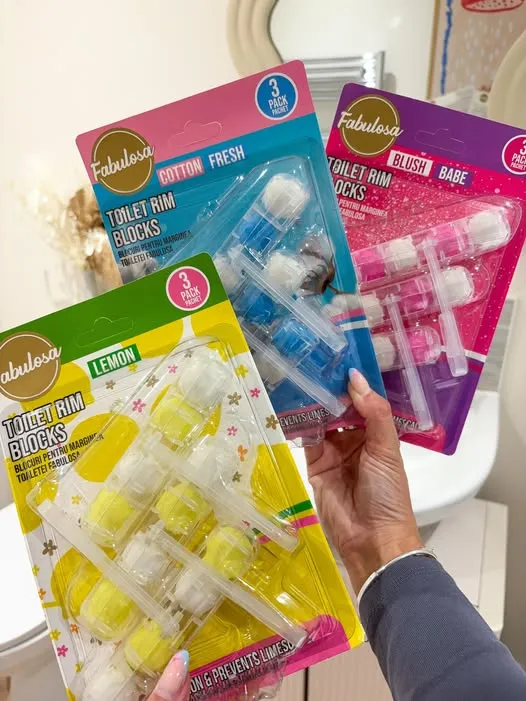Fabulosa Blocs WC – 3 pièces - Cotton Fresh - Parfum Frais & Protection contre le Tartre