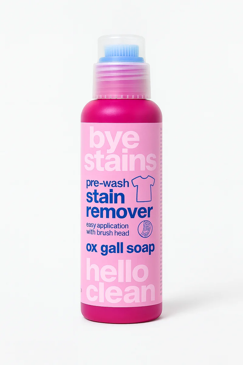 TikTok Bye Taches Détachant Avant Lavage – Savon de Bile d'Ox (avec tête de brosse)