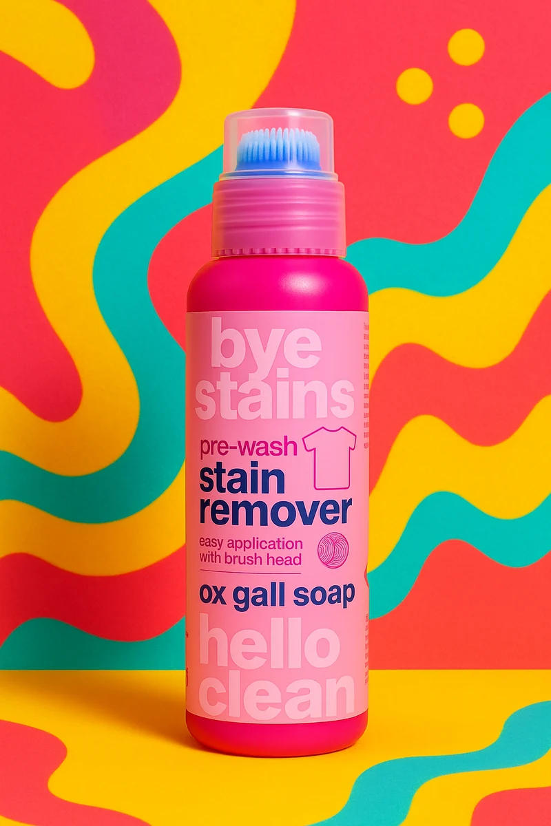 TikTok Bye Taches Détachant Avant Lavage – Savon de Bile d'Ox (avec tête de brosse)