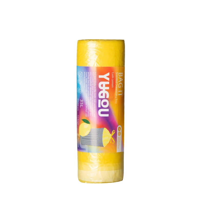 Yugou Sacs poubelle avec parfum Lush Lemon - 35 liter